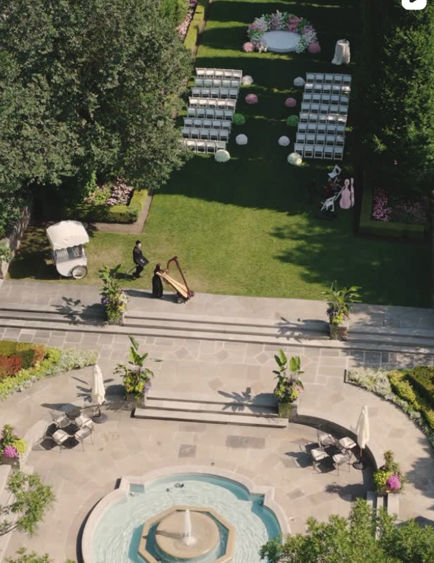 Garden ceremony seen from above